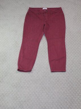 Lila Ryan Size 32P Light Cranberry Red Stretch Faux Pocket Jeans